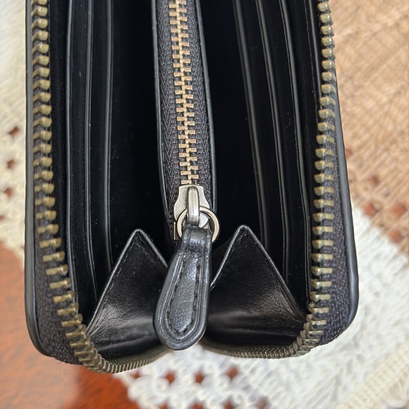 NWOT Coach Bandana Rivets Studded Black Pebbled Leather Accordion Wallet - Picture 12 of 14